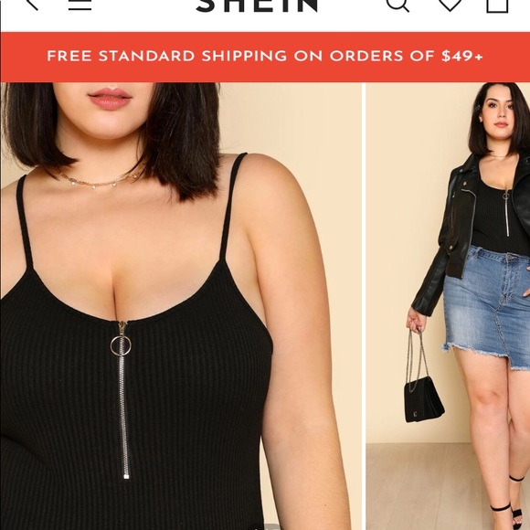 Shein Gold O ring Black Adjustable Bodysuit 3XL - Picture 3 of 5